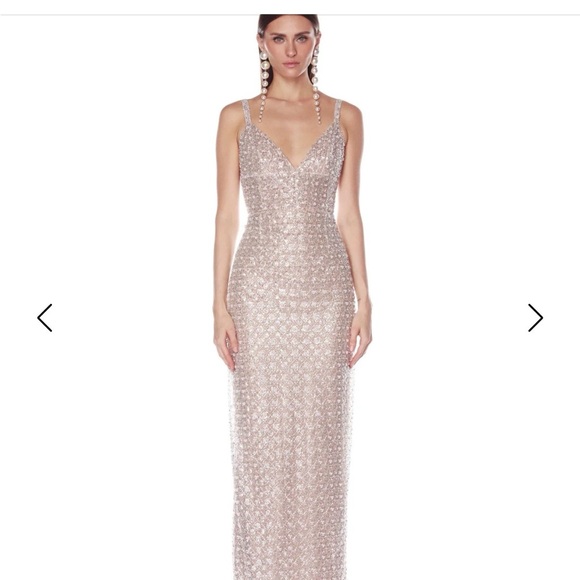 Bronx & Banco Allegra Silver Sequin Maxi Dress - Picture 1 of 7